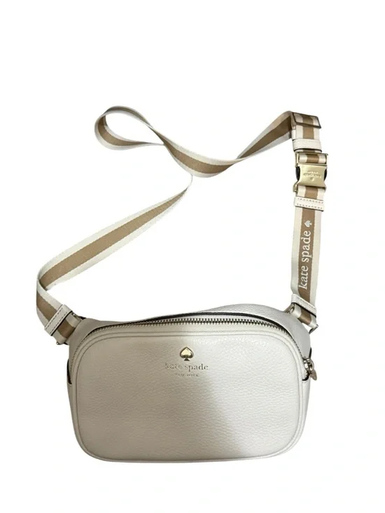 Kate Spade Emma Belt Bag Pebbled Leather  Parchment White Crossbody - Picture 2 of 4